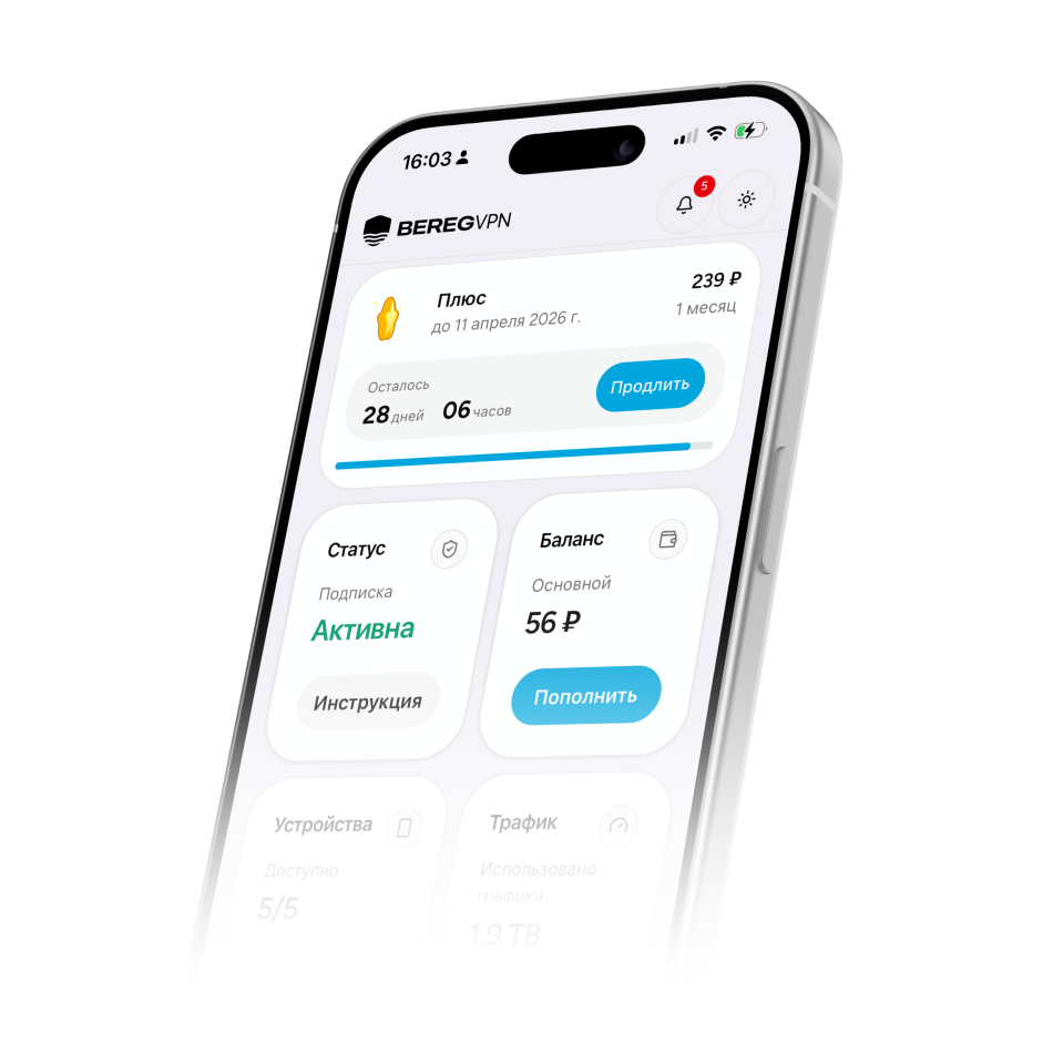Bereg VPN на iPhone / iOS